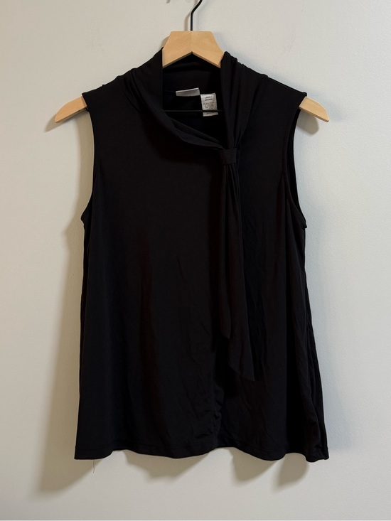 Worthington Tops - Worthington Sleeveless Tie-Neck Top - Black